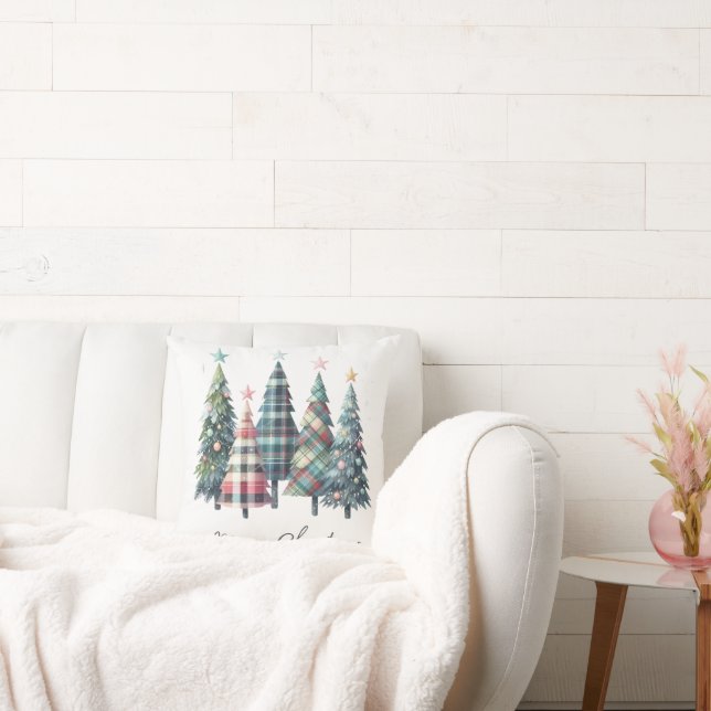 Cozy Christmas Cushion with Santa Claus Illustrati Kudde (Soffa)