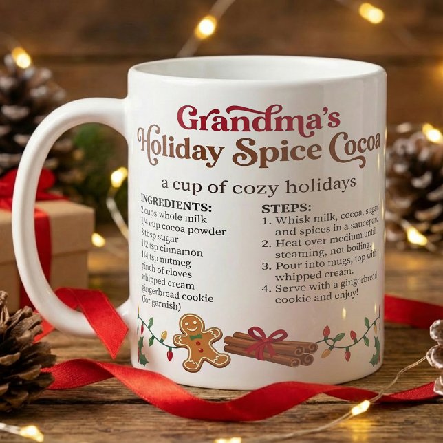 Cozy Christmas, Cute Grandma Hot Chocolate Recipe Kaffemugg (Skapare uppladdad)