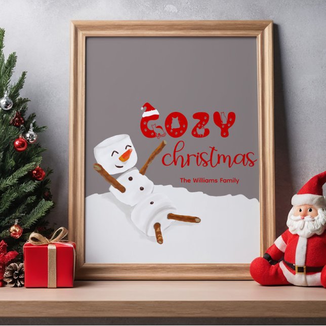 Cozy Christmas Cute Snowman Poster (Skapare uppladdad)