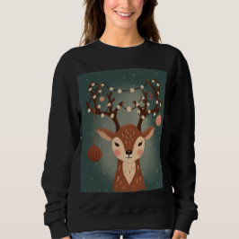 Cozy Christmas Deer with Ornaments and Lights T Shirt