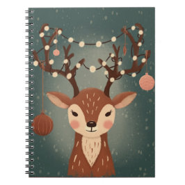 Cozy Christmas Deer with Ornaments and LPhone Case Anteckningsbok
