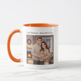 Cozy Christmas Family Mug – Holiday Gift Illustrat Mugg