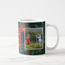 Cozy Christmas Floral 2 Photo Mug Classic Holiday 