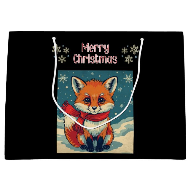 Cozy Christmas Fox Gift Bag (Framsidan)
