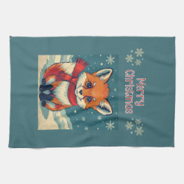 Cozy Christmas Fox Kitchen Towels Kökshandduk