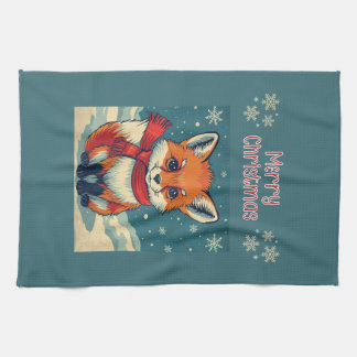 Cozy Christmas Fox Kitchen Towels Kökshandduk