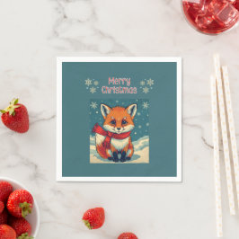 Cozy Christmas Fox Paper Napkin Pappersservett