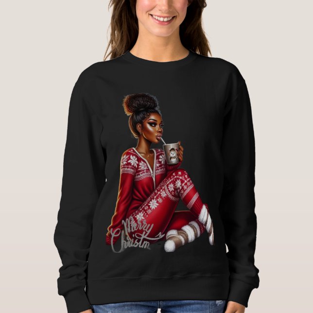 Cozy Christmas Girl – MaMuse Long Sleeve Tee (Framsida)