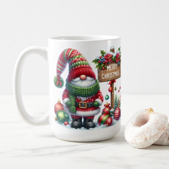 Cozy Christmas Gnome Art – Festive Holiday Kaffemugg (Med munk)