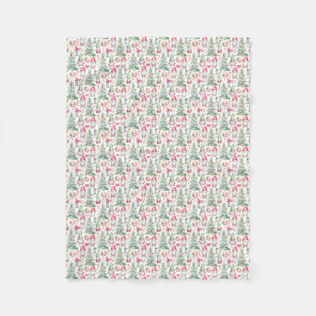 Cozy Christmas Gnomes Fleece Blanket (Framsidan)