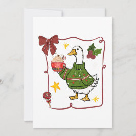 Cozy Christmas Goose Holiday Design Inbjudningar