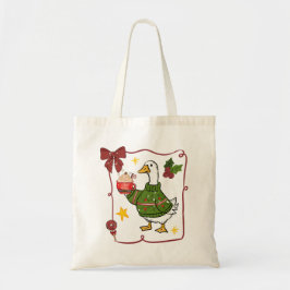 Cozy Christmas Goose Holiday Design Tygkasse