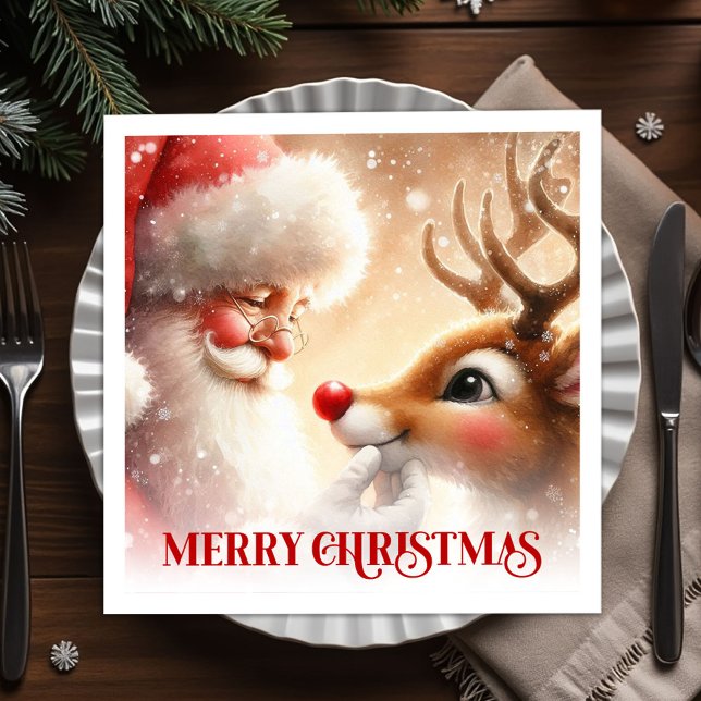 Cozy Christmas Napkins Cute Santa Claus Rudolph  Pappersservett (Cozy Christmas Napkins Cute Santa Claus Rudolph Tableware

)