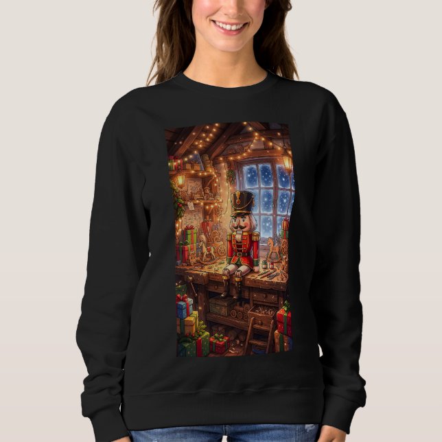 Cozy Christmas Nutcracker Toy Workshop T Shirt (Framsida)