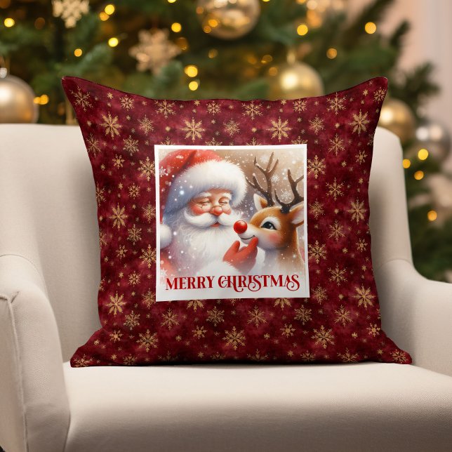 Cozy Christmas Pillow Cute Santa Claus and Rudolph Kudde (Cozy Christmas Pillow Cute Santa Claus and Rudolph

)