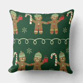 Cozy Christmas Pillow with Candy Canes & Cocoa Kudde