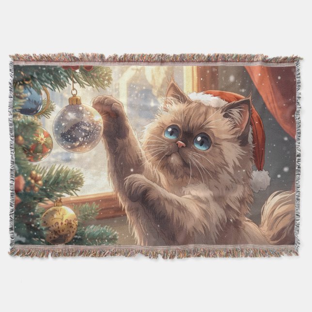 “Cozy Christmas Ragdoll Cat” Cute Ragdoll Cat Filt (Framsidan)