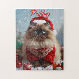 Cozy Christmas Ragdoll Cat Personalized Pussel