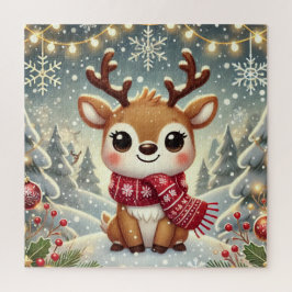 Cozy Christmas Reindeer in a Winter Wonderland Pussel