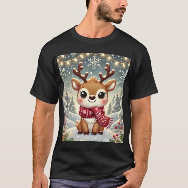 Cozy Christmas Reindeer in a Winter Wonderland T Shirt (Framsida)
