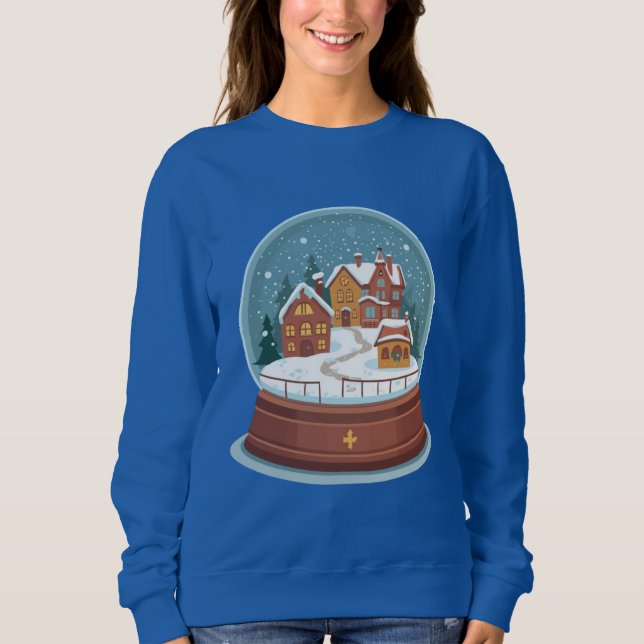 Cozy Christmas Snow Globe Illustration –  T Shirt (Framsida)