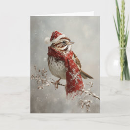 Cozy Christmas Sparrow Helgkort