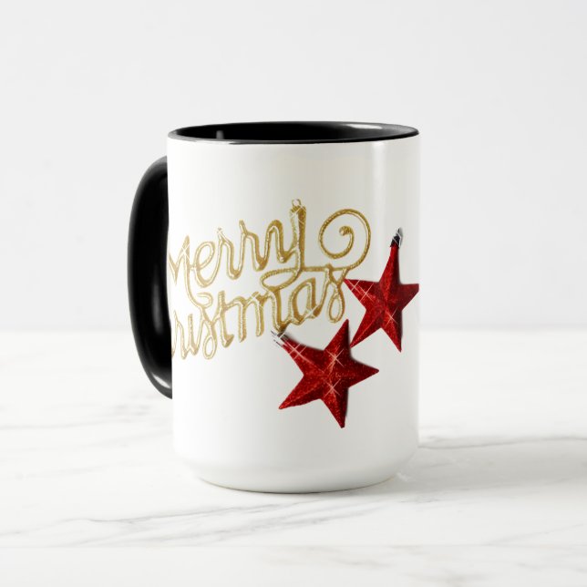 Cozy Christmas t tshirt with Santa Claus Design Mugg (Framsida vänster)