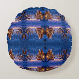 Cozy Christmas Throw Round Pillow Rund Kudde