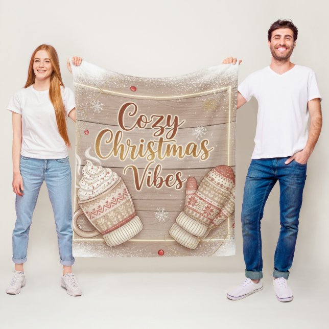 Cozy Christmas Vibes Decorative Pillow Fleecefilt (På plats)