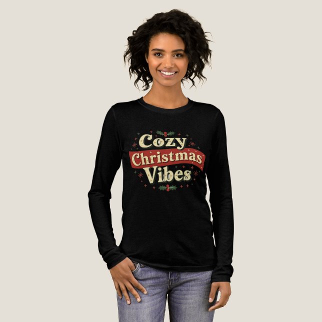 Cozy Christmas vibes Xmas  T Shirt (Hel framsida)
