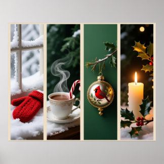 Cozy Christmas Vignettes Poster