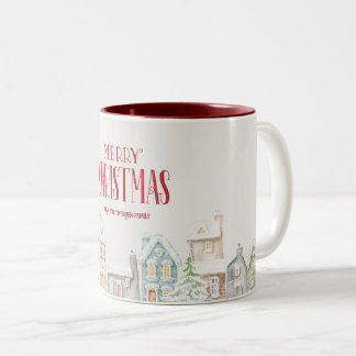 Cozy Christmas Winter Homes Två-Tonad Mugg
