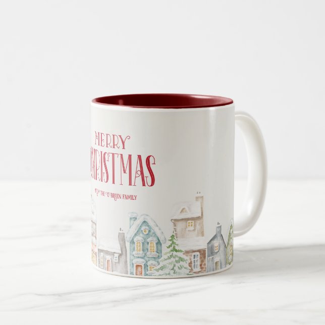 Cozy Christmas Winter Homes Två-Tonad Mugg (Framsida höger)