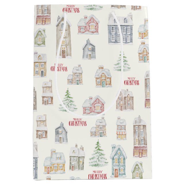 Cozy Christmas Winter Homes Wrapping Paper (Framsidan)