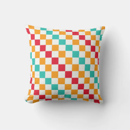 Cozy classroom diagonal checkerboard pattern kudde