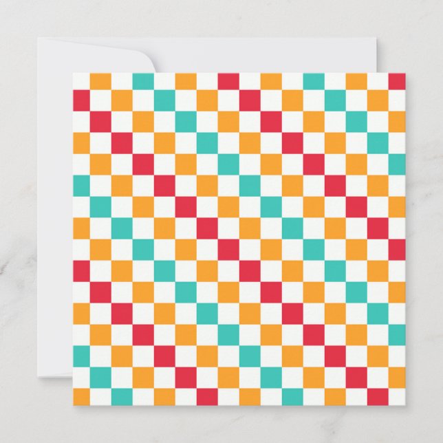Cozy classroom diagonal checkerboard pattern tack kort (Framsida)
