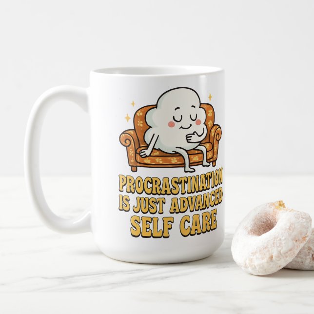 Cozy Cloud Lounge Humor Graphic Kaffemugg (Med munk)