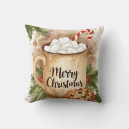 Cozy cocoa merry christmas holly cookie warm kudde