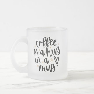 Cozy Coffee Quote Frosted Glass Mug Frostad Glasmugg