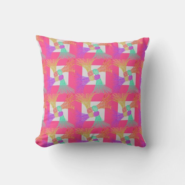 Cozy Colorful Throw Pillow Kudde (Framsida)