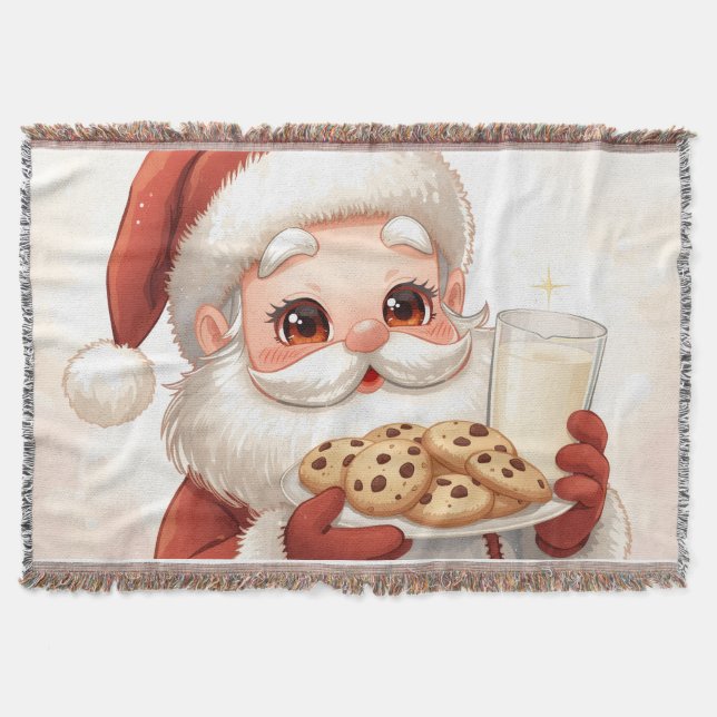 “Cozy Cookies with Santa" Christmas Throw Blanket” Filt (Framsidan)