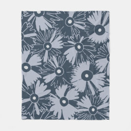 Cozy Cottagecore Retro 70s Floral Midnight Navy Fleecefilt
