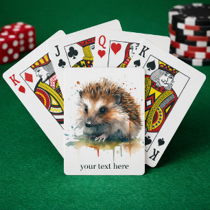 Cozy Critter: Igelkott i akvarell, anpassad Casinokort