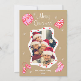 Cozy Cute Sweater Weather Doodle Holiday Card Julkort