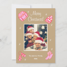 Cozy Cute Sweater Weather Doodle Holiday Card Julkort