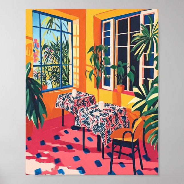 Cozy Dining Area Stylized Interior Poster Wall Art (Framsidan)