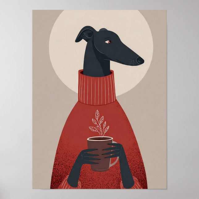 Cozy Dog Art – Mugg & Ånga Poster (Framsidan)