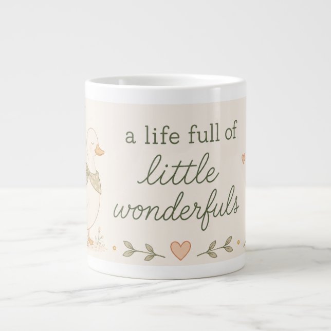 Cozy Duck “Little Wonderfuls” Mugg – Mjuk Estetik Jumbo Mugg (Framsidan)