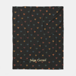 Cozy Dull Heart Pattern Fleecefilt