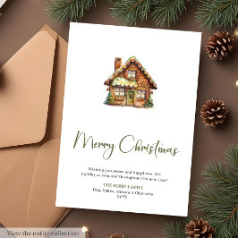 Cozy Editable Script Font Christmas Greeting Card Julkort